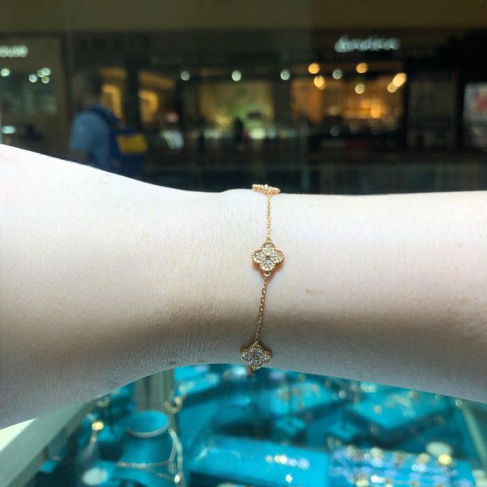 Sweet diamond gold clover vc 18k-Diamond Jewelry