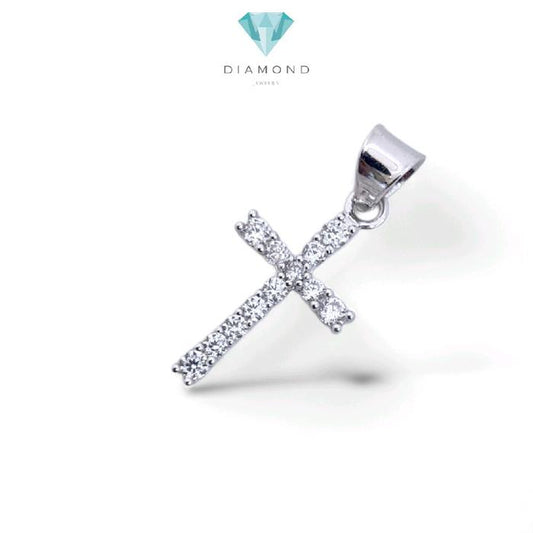 White Gold Cross Zircon Pendants 17K / Liontin Salib Emas Putih sirkon 17K / Diamond Jewelry / 283LMS075LS