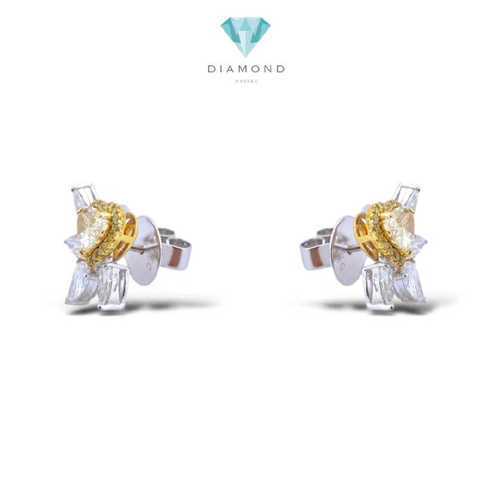 Heart Yellow Diamond Earring 18K / Anting Berlian Kuning Berbentuk Hati 18K / Diamond Jewelry / 2AB26000VLR
