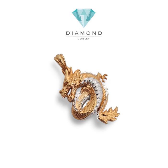 Liontin Mas Naga 2 Warna-Diamond Jewelry