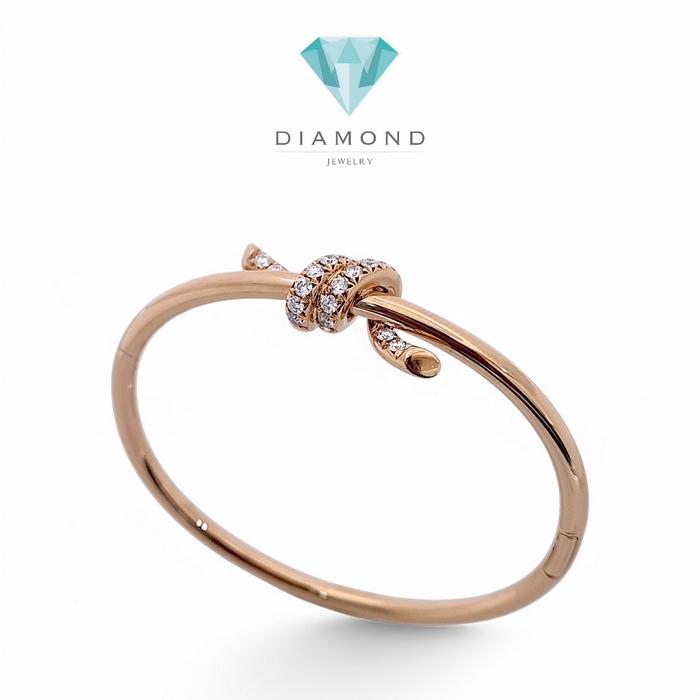 Knot Diamond Bangle 18K / Diamond Jewelry