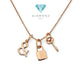 Lock And Key Necklace 18K / Kalung Gembok dan Kunci 18K / Diamond Jewelry 416KBD698RY