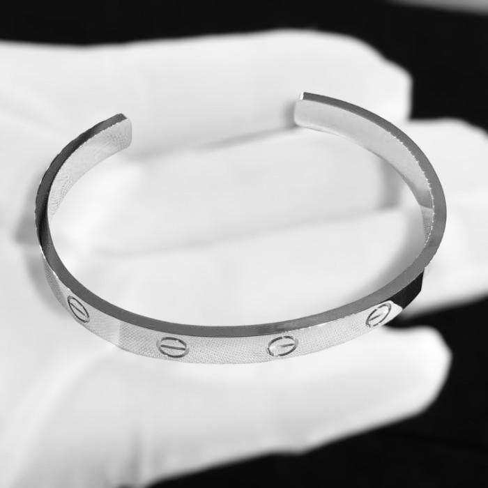 Love bangle open cuff 18k gold-Diamond Jewelry
