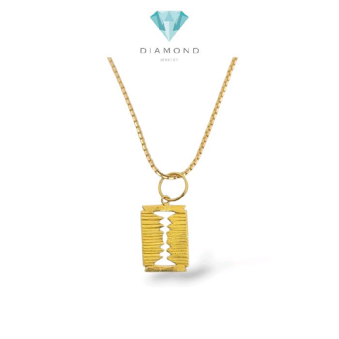 Yellow Gold Razor Pendant 23K / Liontin Emas Silet 23K / Diamond Jewelry /  289LMSWP1