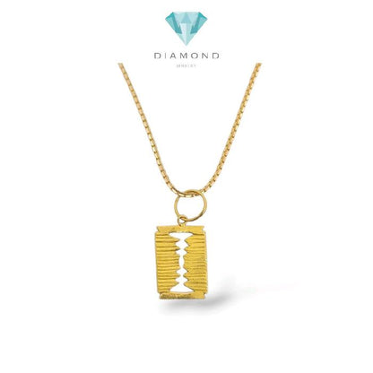 Yellow Gold Razor Pendant 23K / Liontin Emas Silet 23K / Diamond Jewelry /  289LMSWP1