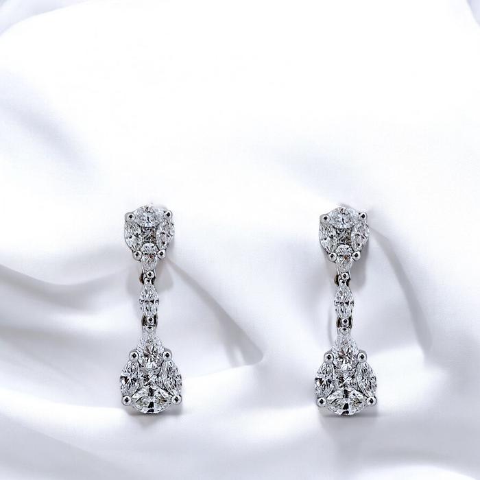 Tear Drop Diamond Earring 18K / Diamond Jewelry