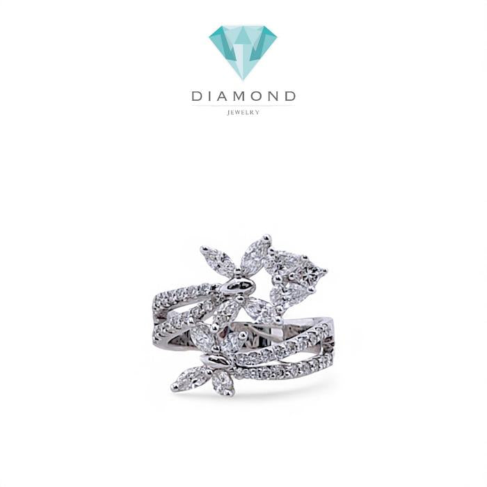 Butterfly Vintage Diamond Ring 18K / Diamond Jewelry/ cincinn  Emas Berlian bunga kupu