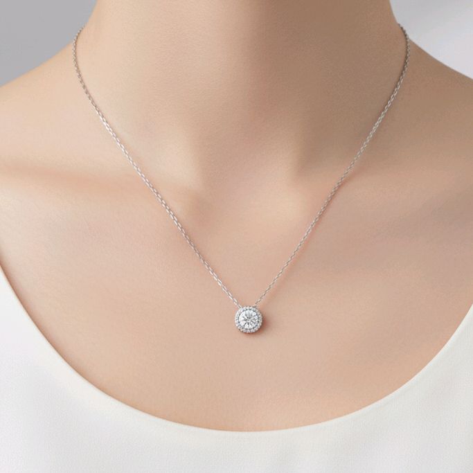 Solitaire Diamond Necklace 18K / Kalung Berlian Solitaire 18K / Diamond Jewelry 121KB44000AB HT
