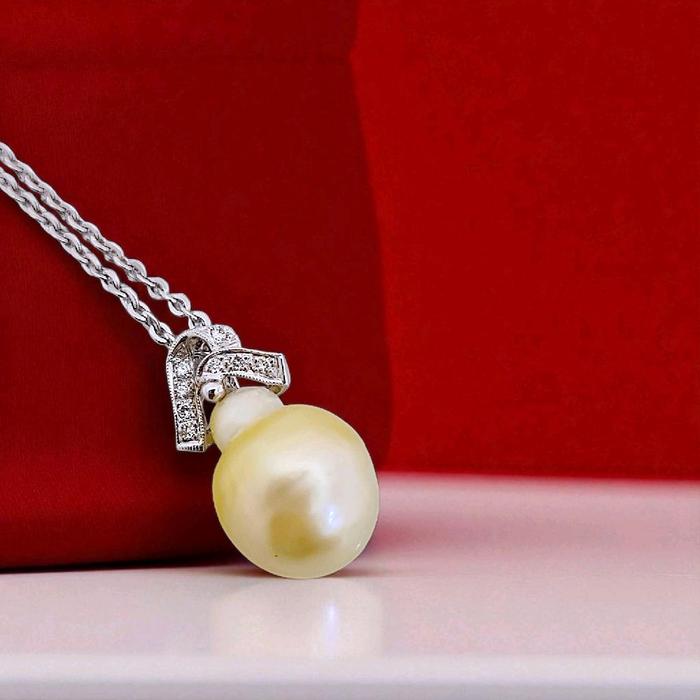 Liontin Yellow Pearl Diamond 18K / Diamond Jewelry 7LMGT300WP-HT