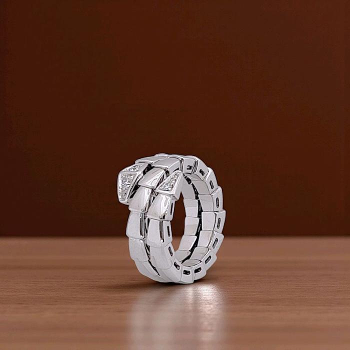 Ulo Serpenti White Diamond Ring 18K / Cincin Ulo Serpenti Emas Putih 18K / Diamond Jewelry-HT-397CBD13000RY-HT