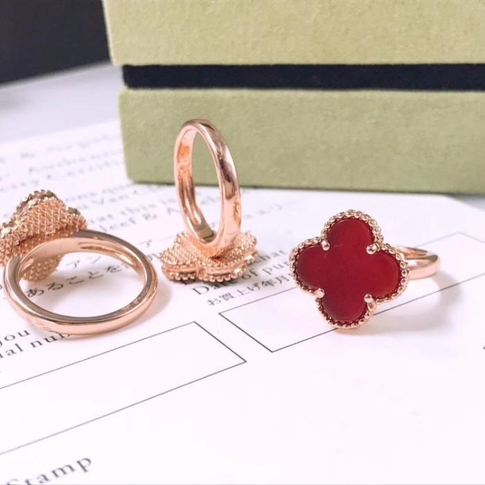 Carnelian Gold VCA vintage clover 18K Diamond Jewelry-HT