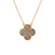 Clover Grey Obsidian Necklace 18K Rose Gold-Diamond Jewelry-404KBD471RY-HT
