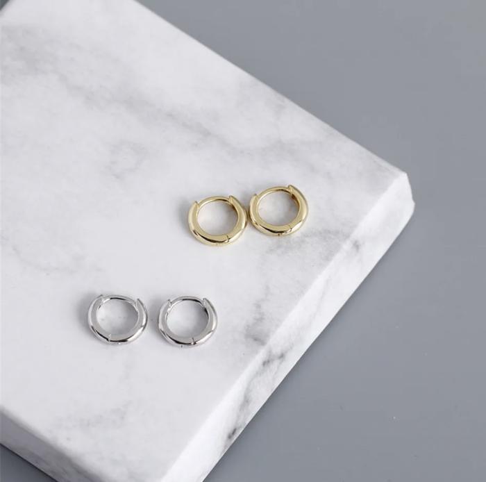 Small hoop anting bayi/anting wanita emas bulat polos 16/17k/ anting emas hoop /anting emas bayi polos-Diamond Jewelry