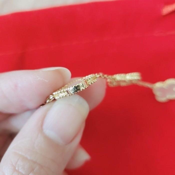 VCA mop 18K Rose Gold Ring vintage/magic clover Diamond Jewelry