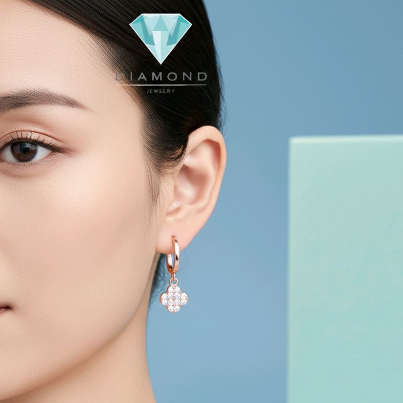 Flower Gold Earings 17K / Anting Emas Bunga 17K / Diamond Jewelry / 429AMS154LS