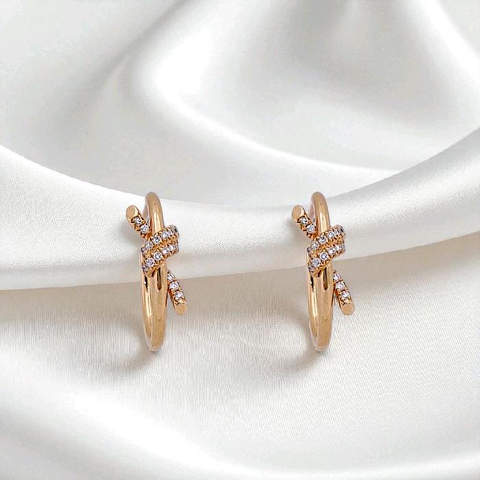 Knot Diamond Earring 18K / Anting Knot Berliam 18K / Diamond Jewelry 388ABD7000RY-HT