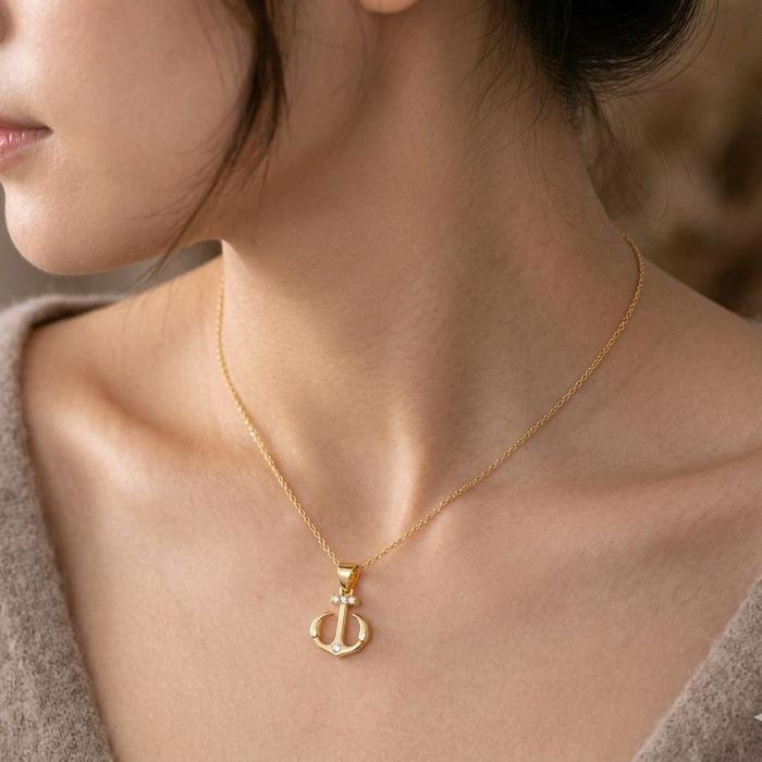 Gold Anchor Pendant 16K / Liontin Emas Jangkar 16K / Diamond Jewelry / 284LMS072LS