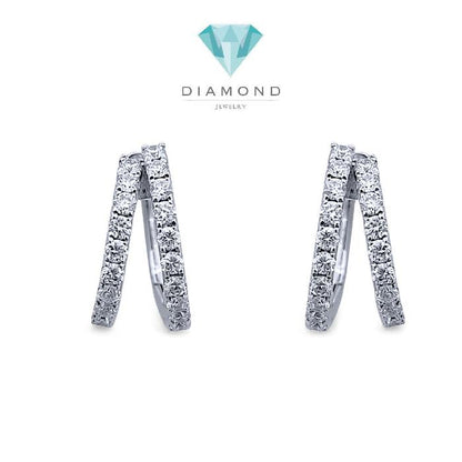 Double Hoop Diamond Earring 18K / Anting Berlian Hoop Double 18K / Diamond Jewelry 391AB4900VIONLS - HT