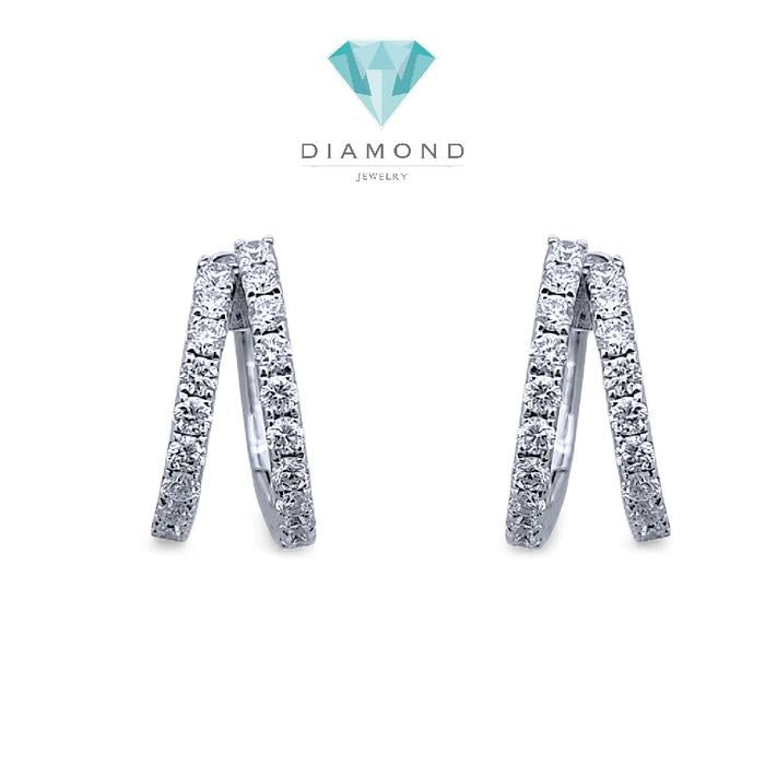 Double Hoop Diamond Earring 18K / Anting Berlian Hoop Double 18K / Diamond Jewelry 391AB4900VIONLS - HT