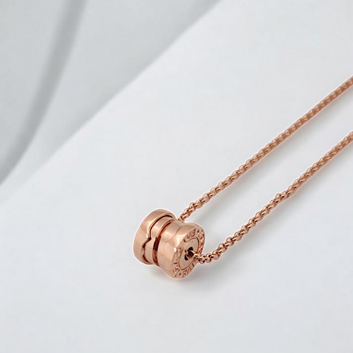 Pendant round bzero small gold necklace simple 18k -Diamond Jewelry bv