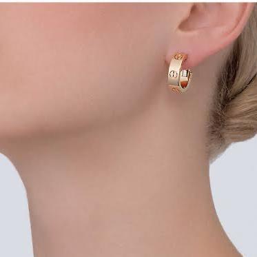 Love earring 18 K rose gold Diamond Jewelry