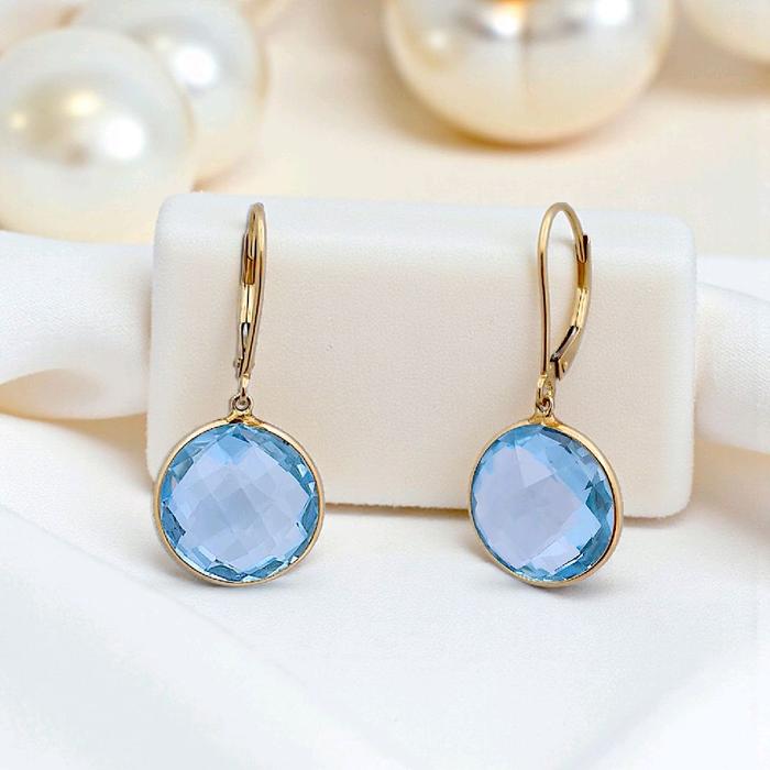 Aquamarine Earring 14K / Anting Aquamarine 14K / Diamond Jewelry 56BA240LS-HT