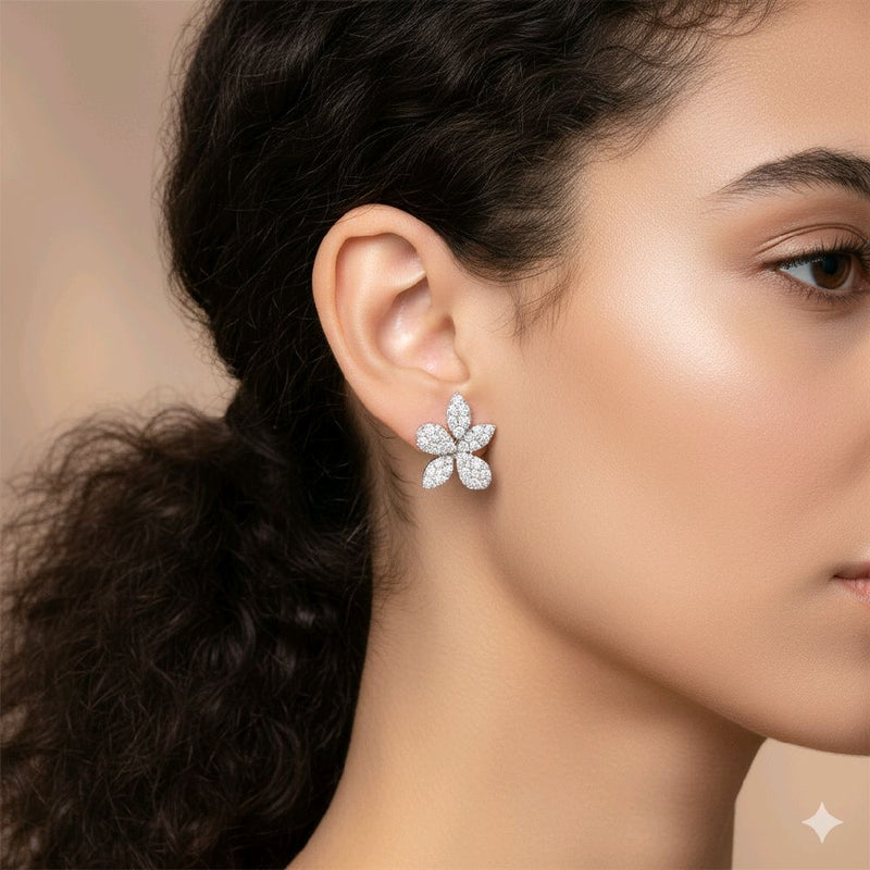 Leaf Clover Diamond Earring 18K / Anting Berlian Daun 18K / Diamond Jewelry 393AB47800GTLS-HT