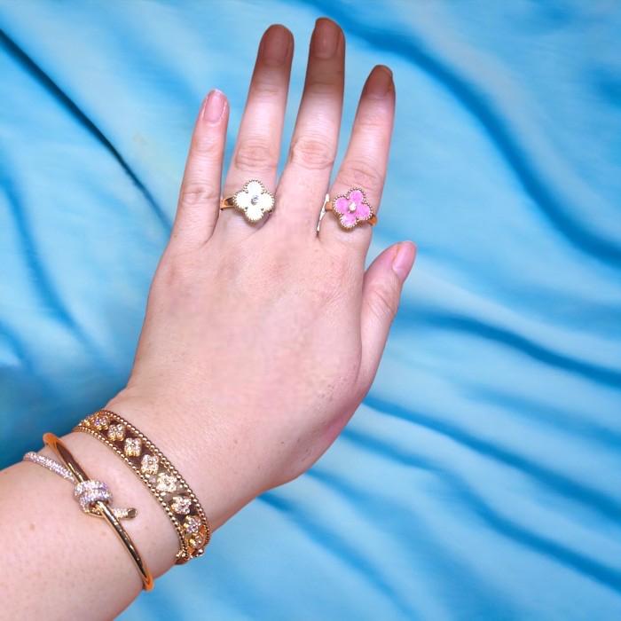 T1 Double Knot Bangle Diamond 18K Gold Bangle Diamond Jewelry-397GBD22300LS-HT