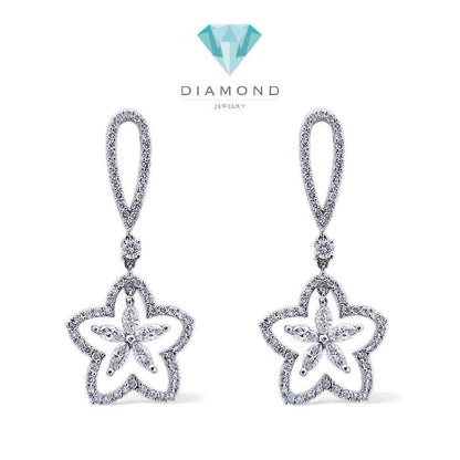 Anting Diamond Star Earring 18k -Diamond Jewelry