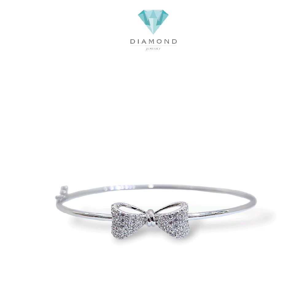 Ribbon  White Gold  Bracelets 17K / Gelang Emas Putih Pita 17K / Diamond Jewelry / 476GMS411LS