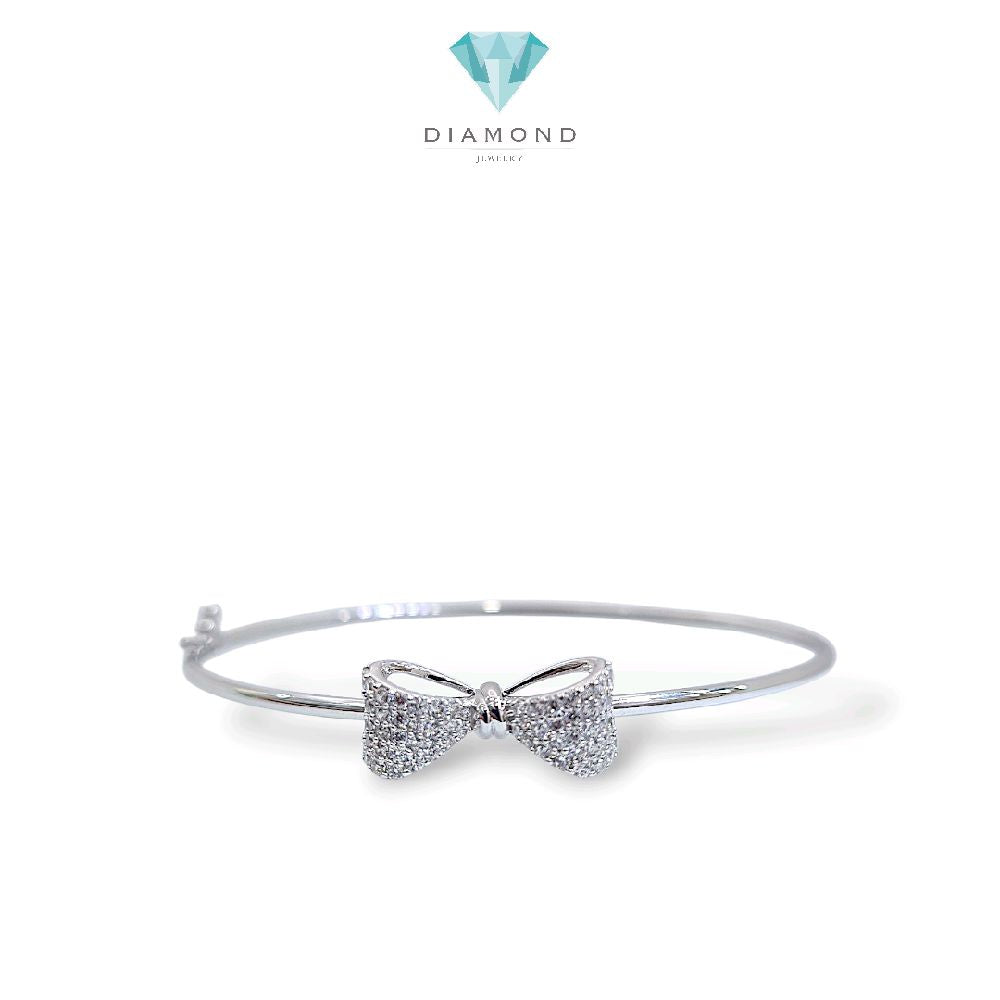 Ribbon  White Gold  Bracelets 17K / Gelang Emas Putih Pita 17K / Diamond Jewelry / 476GMS411LS