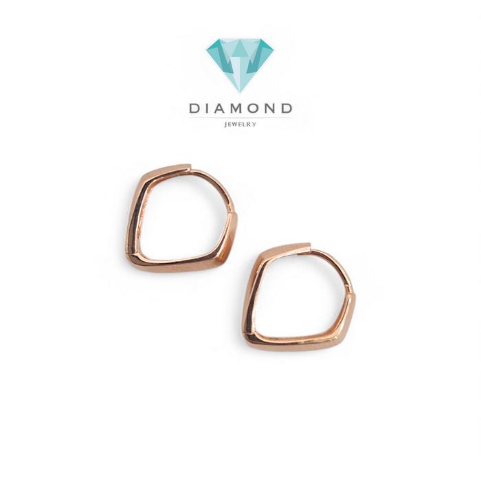 Anting Mas hoop segi Small Rose Gold 750K-Diamond Jewelry