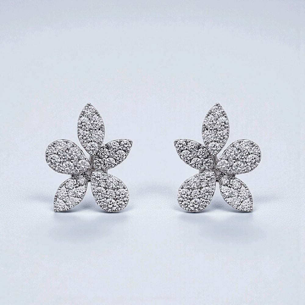 Leaf Clover Diamond Earring 18K / Anting Berlian Daun 18K / Diamond Jewelry 393AB47800GTLS-HT