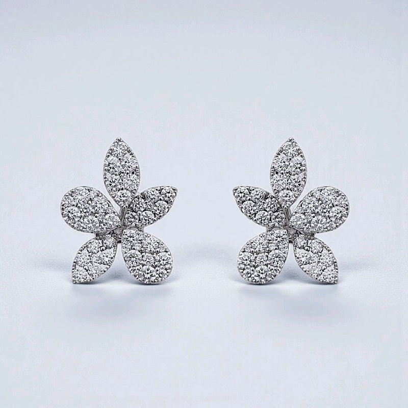 Leaf Clover Diamond Earring 18K / Anting Berlian Daun 18K / Diamond Jewelry 393AB47800GTLS-HT