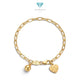 Kids Gold Chain Bracelet with bell 16K / Gelang Rantai Emas Anak dengan lonceng 16K / Diamond Jewelry/ 493GMS201LS