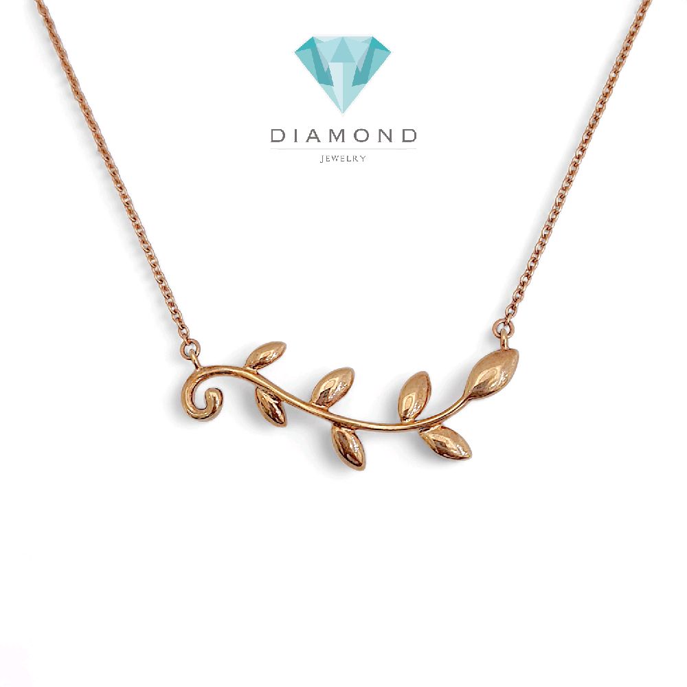 Leaf Necklace 18K / Kalung Daun 18K / Diamond Jewelry 422KBD486RY - HT