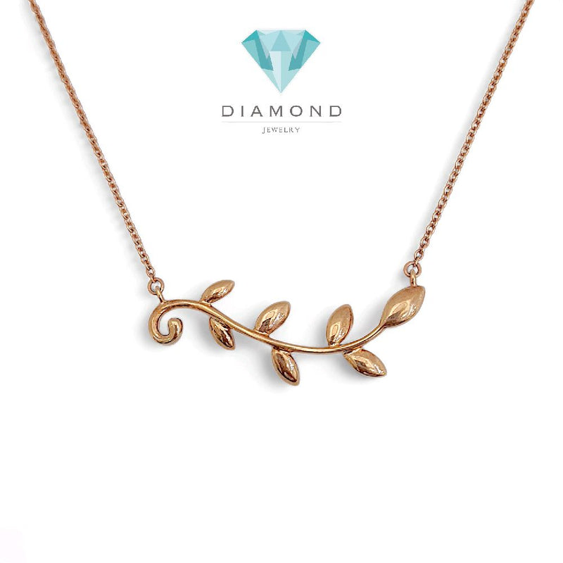 Leaf Necklace 18K / Kalung Daun 18K / Diamond Jewelry 422KBD486RY - HT