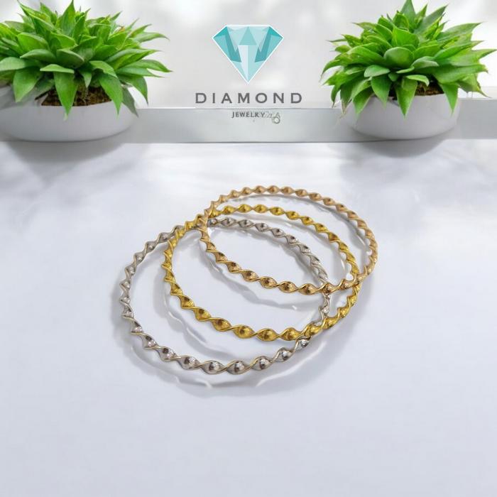 Gelang Emas Keroncong Ulir 3 Warna 22K-Diamond Jewelry-403GMSLS-HT