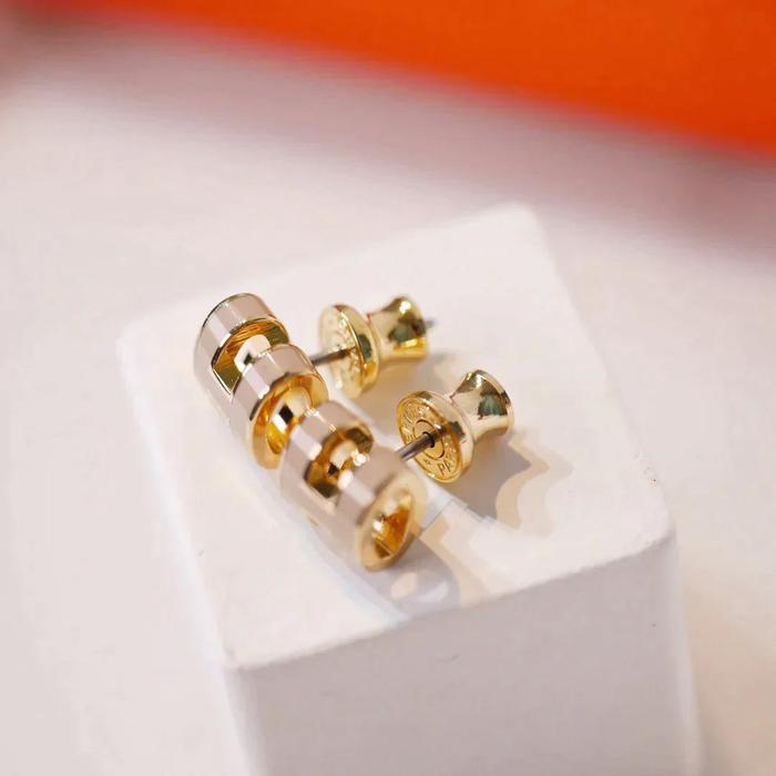 H pop mini earring khaki 18k-Diamond Jewelry-357ABD238RY