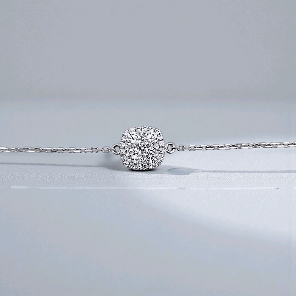 Cushion Diamond Bracelet 18K / Gelang Berlian Cushion 18K / Diamond Jewelry 159GB57200AB -HT