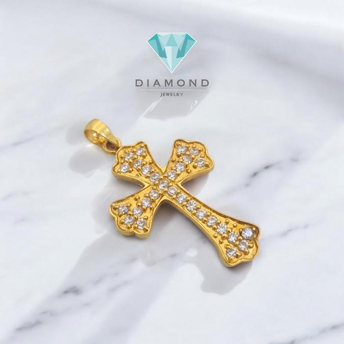 Liontin Emas Salib Yellow Gold 23K-Diamond Jewelry-225LMLS3-HT