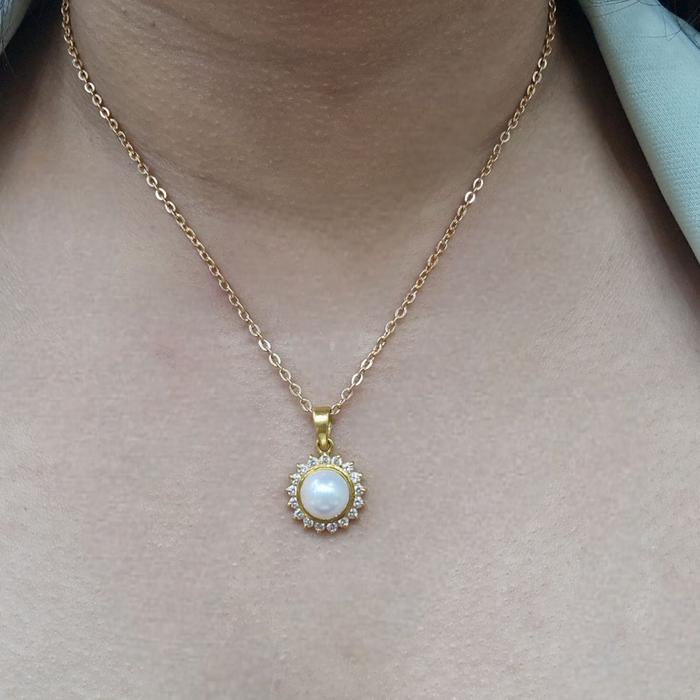 Set Mas Mutiara 23 Lady Diana circle round pearl-Diamomd Jewelry