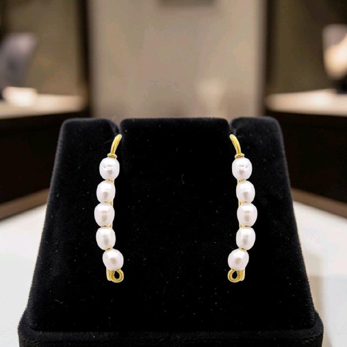 Gold Pearl Earrings 23K / Anting Emas Pearl 23K / Diamond Jewelry / 372AMSWP2