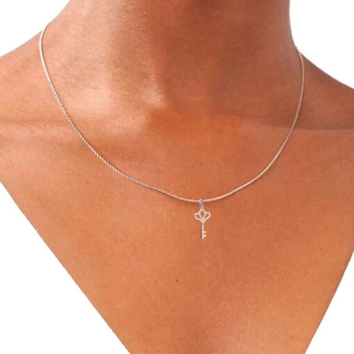 Triad key pendant diamond 18k Gold -Diamond Jewelry