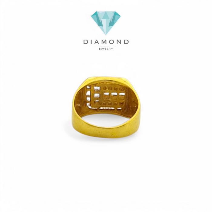Cincin Mas Laki Kotak 23K-Diamond Jewelry