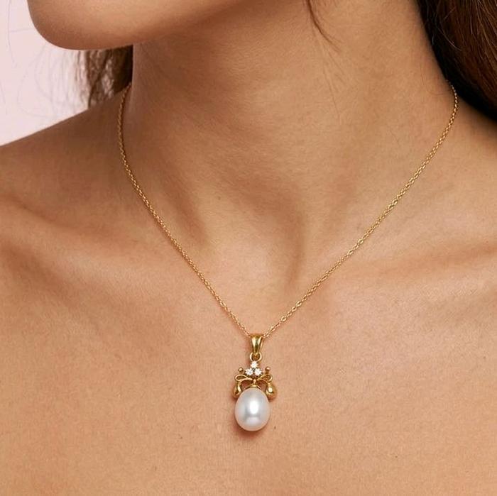 Gold Pearl Pendants 23K / Liontin emas mutiara 23K / Diamond Jewelry / 206LMSWP5