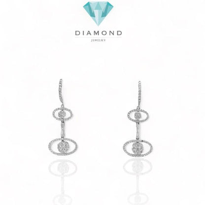 Eclipse Diamond Earring 18k white gold-Diamond Jewelry