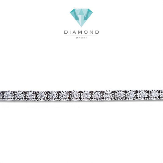 Tennis Diamond square illusion Bracelet 18K / Diamond Jewelry