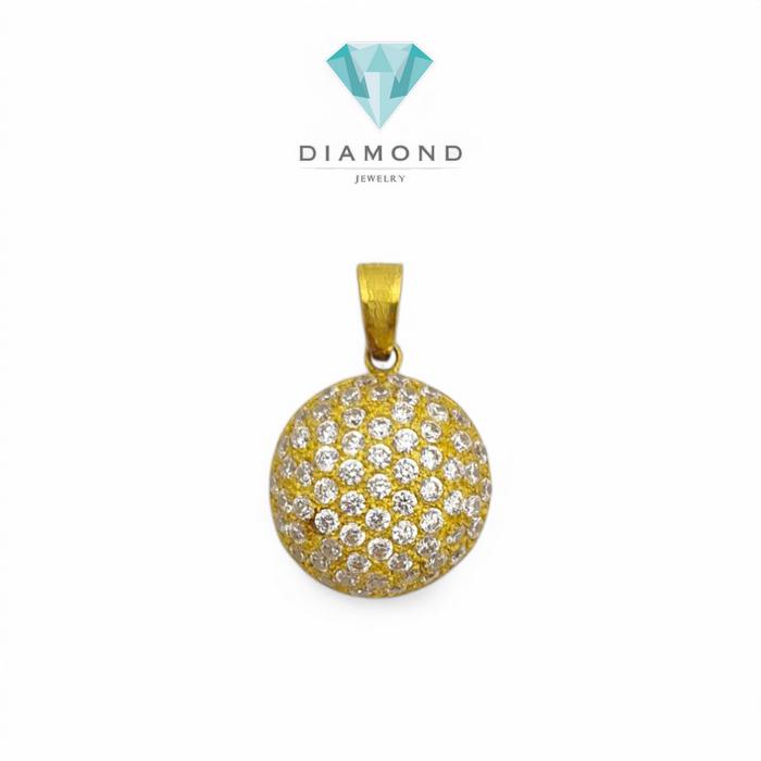Liontin Mas Sirkon Model Bola 23K-Diamond Jewelry