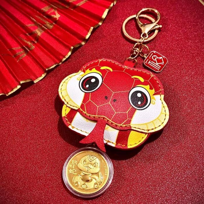 Shio ular gift 99.99% gantungan kunci/ angpao 24k-Diamond Jewelry